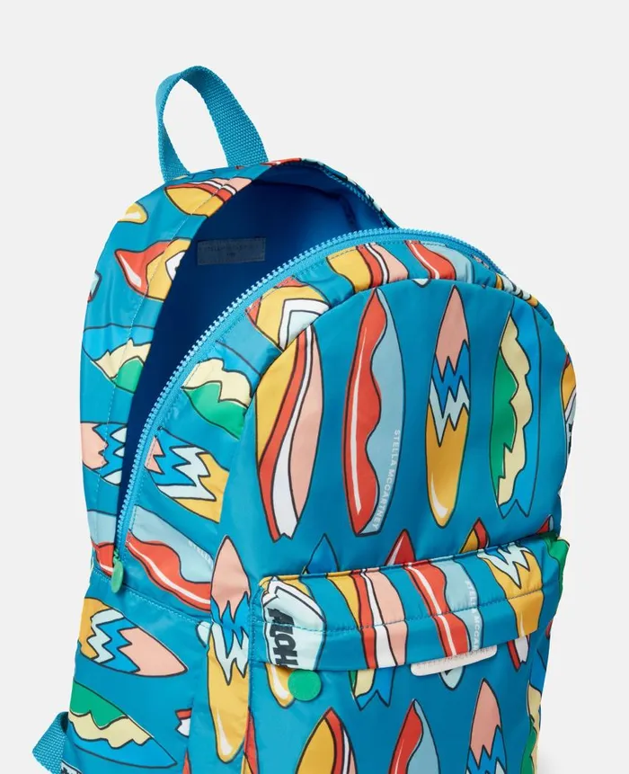 Kids Shoes And Accessories Stella McCartney Surfboard Print Backpack Blue Multicolour