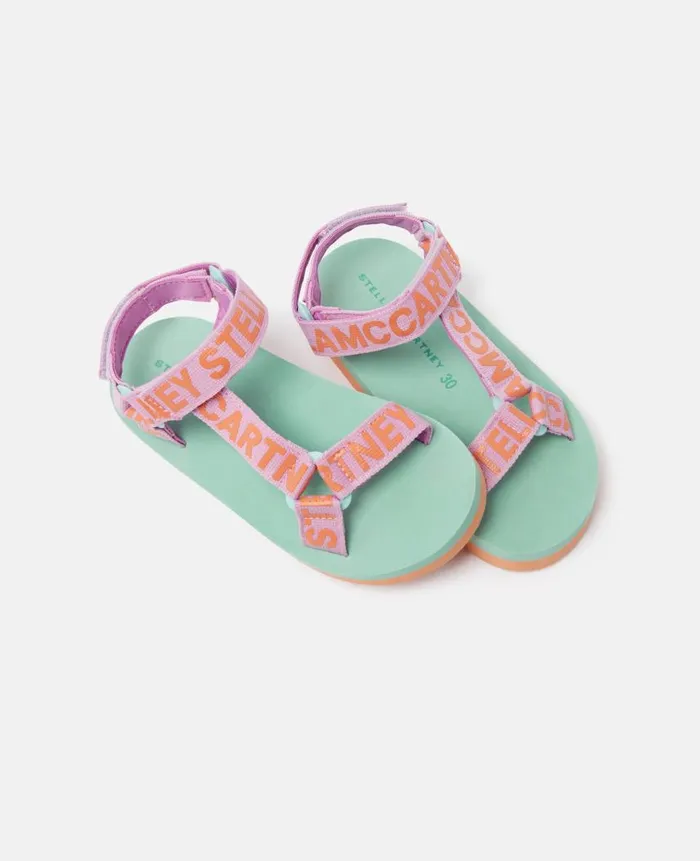 Kids Shoes And Bags Stella McCartney Stella Logo Tape Sandals Pink