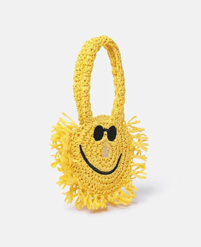 Kids Shoes And Bags Stella McCartney Sunshine Fringed Basket Bag Yellow