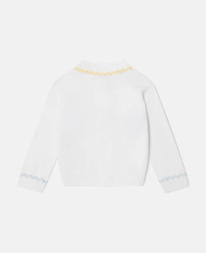 Kids Sweaters and Cardigans Stella McCartney Graphic Flower Cardigan Ivory