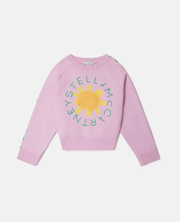 Kids Sweaters and Cardigans Stella McCartney Logo Sunshine Sweatshirt Pink