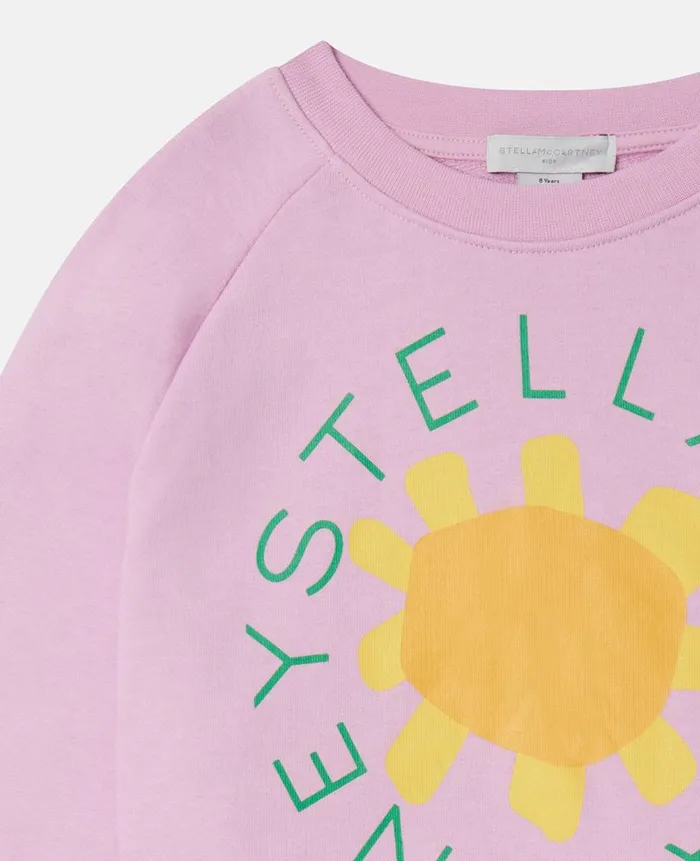 Kids Sweaters and Cardigans Stella McCartney Logo Sunshine Sweatshirt Pink