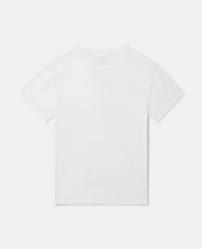 Kids TShirts And Sweatshirt Stella McCartney Logo Waves Print TShirt White