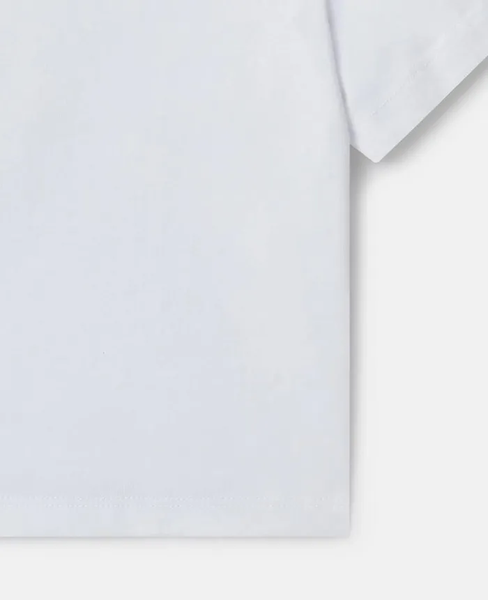 Kids TShirts And Sweatshirt Stella McCartney Shark Face Flap TShirt Ivory