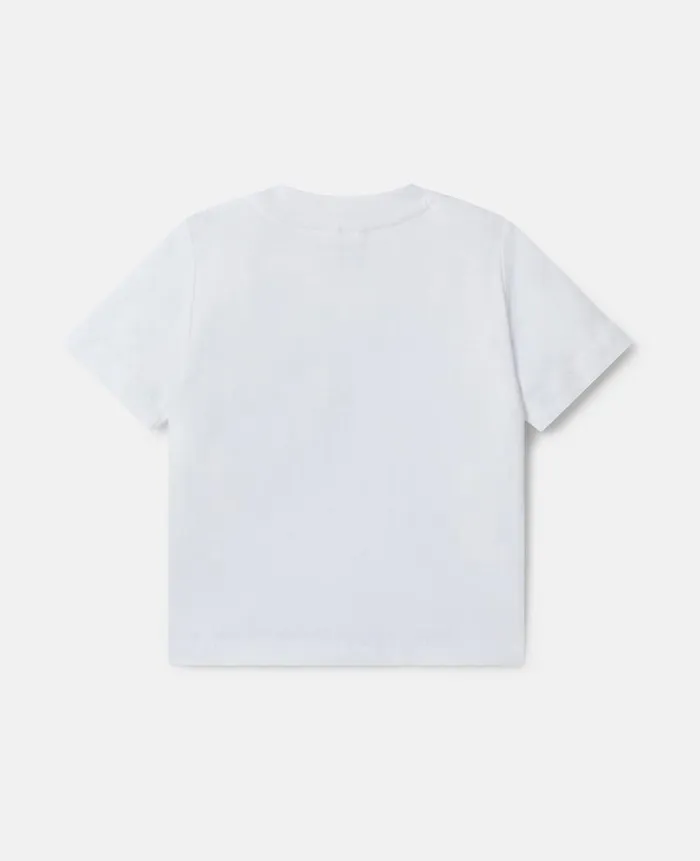 Kids TShirts And Sweatshirt Stella McCartney Shark Face Flap TShirt Ivory