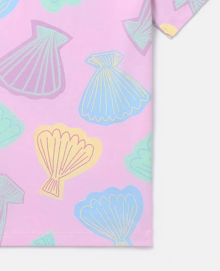 Kids TShirts And Tops Stella McCartney Seashell Print TShirt Pink