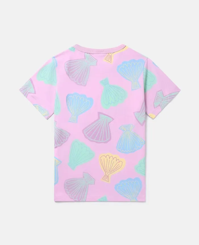 Kids TShirts And Tops Stella McCartney Seashell Print TShirt Pink