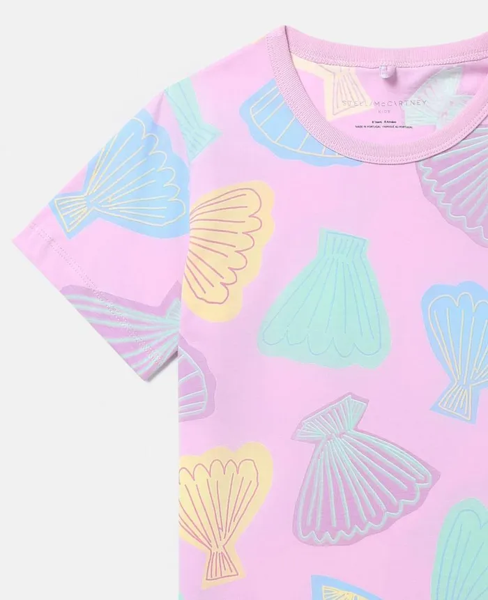 Kids TShirts And Tops Stella McCartney Seashell Print TShirt Pink