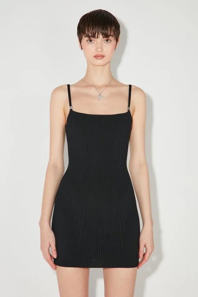 Knitted Seamless Mini Dress Black Women MISBHV Knitwear