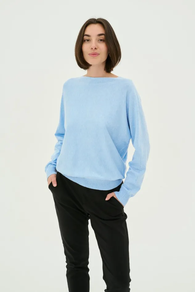 Knitwear and Cardigans Women CULTURE CUannemarie Pullover Cashmere Blue Mel