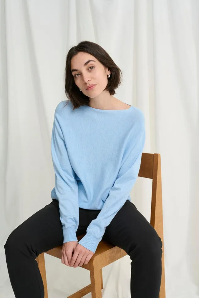 Knitwear and Cardigans Women CULTURE CUannemarie Pullover Cashmere Blue Mel