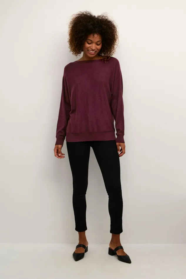 Knitwear and Cardigans Women CULTURE CUannemarie Pullover Winetasting Melange