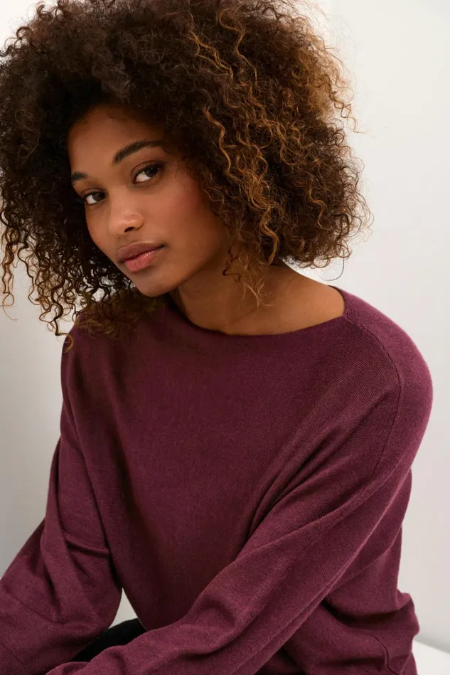 Knitwear and Cardigans Women CULTURE CUannemarie Pullover Winetasting Melange
