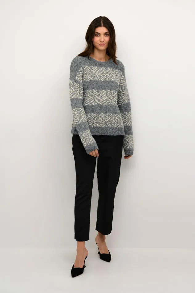 Knitwear and Cardigans Women CULTURE CUIona Pullover Steel Gray Melange