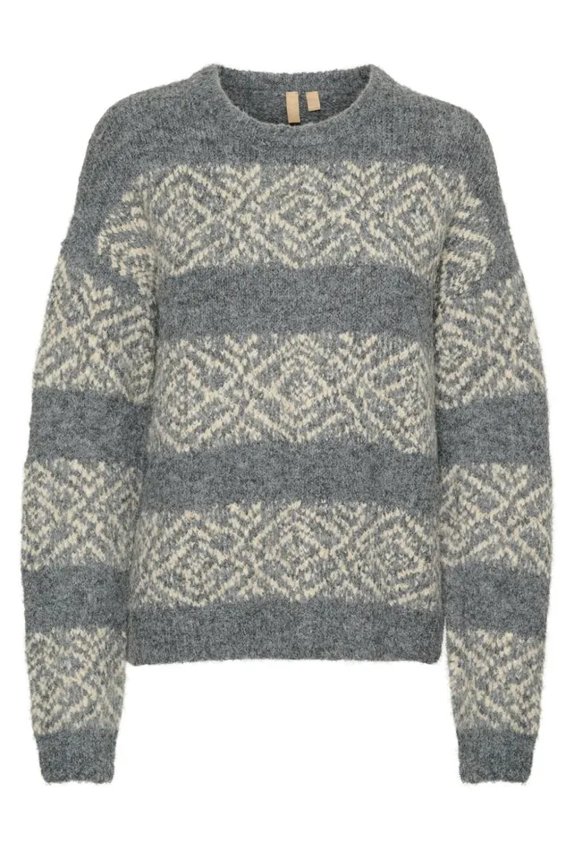 Knitwear and Cardigans Women CULTURE CUIona Pullover Steel Gray Melange