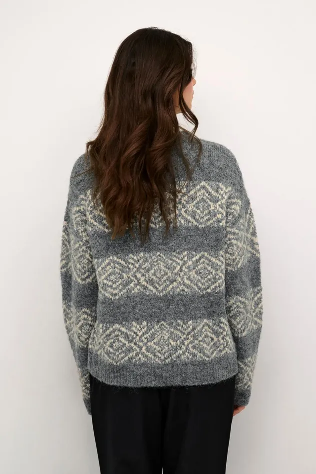 Knitwear and Cardigans Women CULTURE CUIona Pullover Steel Gray Melange