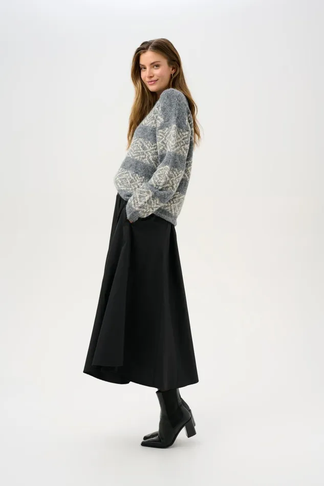 Knitwear and Cardigans Women CULTURE CUIona Pullover Steel Gray Melange