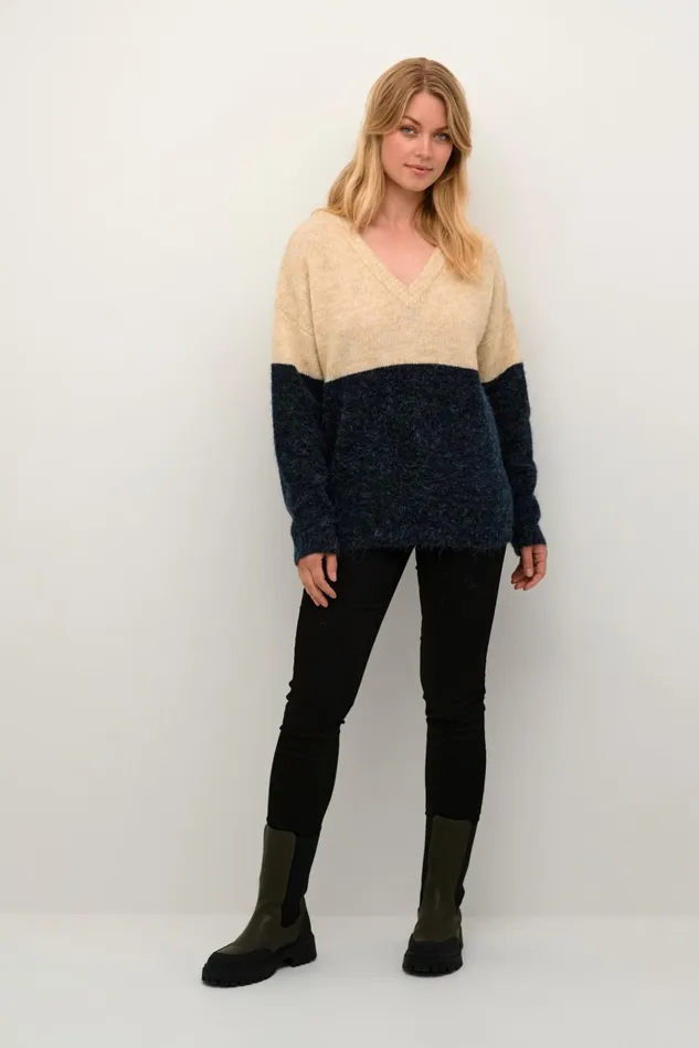 Knitwear and Cardigans Women CULTURE CUkimmy Pullover Oyster Dress Blues Melange