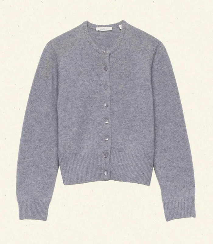 Knitwear Women DEN Fairchild Cashmere Cardigan Pebble Grey Knitwear Women DEN Fairchild Cashmere Cardigan Pebble Grey