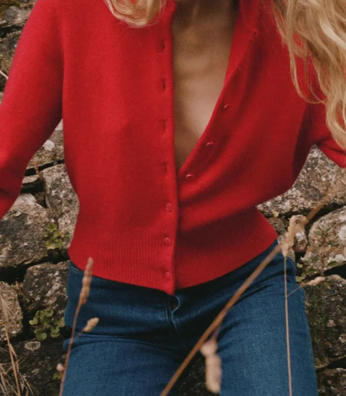 Knitwear Women DEN Fairchild Cashmere Cardigan Tomato Knitwear Women DEN Fairchild Cashmere Cardigan Tomato