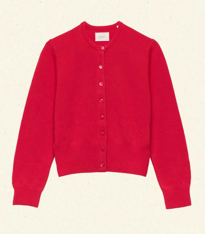 Knitwear Women DEN Fairchild Cashmere Cardigan Tomato Knitwear Women DEN Fairchild Cashmere Cardigan Tomato