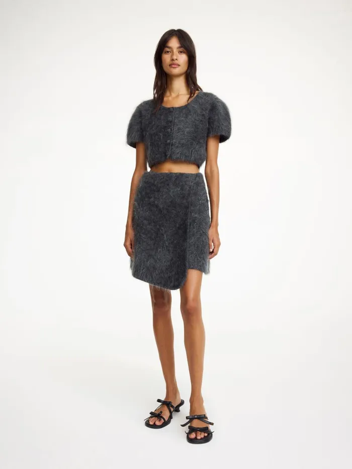 Krissah Mini Skirt Jet Grey Women By Malene Birger Knitwear