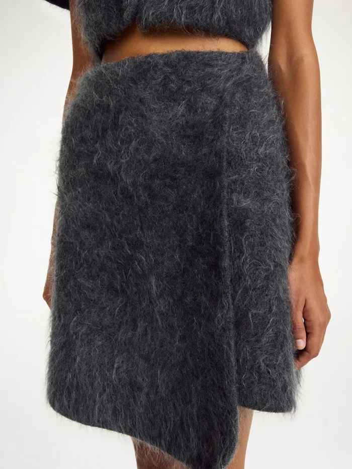 Krissah Mini Skirt Jet Grey Women By Malene Birger Knitwear