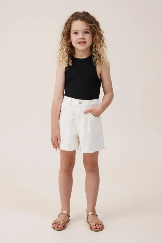 Kyla Denim Short Ecru Girls Cotton On Shorts Skirts and Playsuits Kyla Denim Short Ecru Girls Cotton On Shorts Skirts and Playsuits