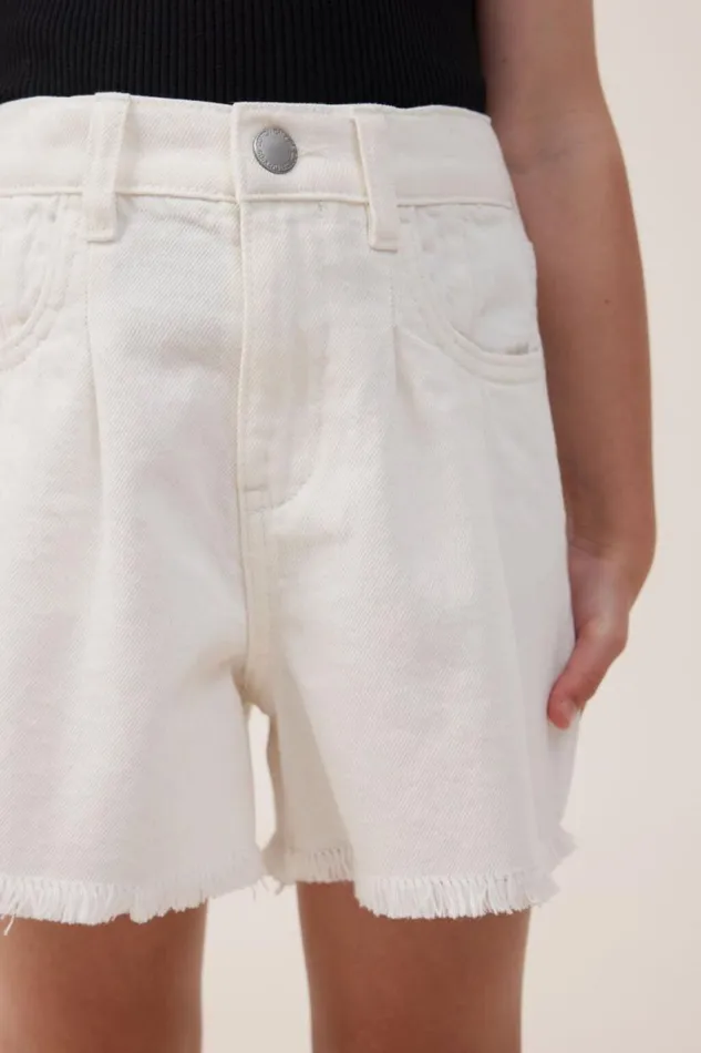 Kyla Denim Short Ecru Girls Cotton On Shorts Skirts and Playsuits Kyla Denim Short Ecru Girls Cotton On Shorts Skirts and Playsuits