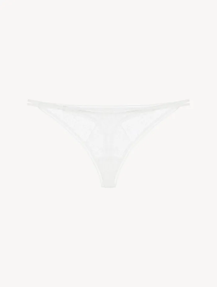 Lace Thong In Natural Lingerie La Perla G String and Thong