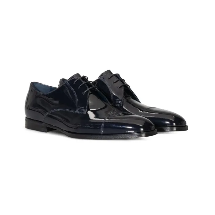 Lace Ups Men Moreschi Blue Leather Derby