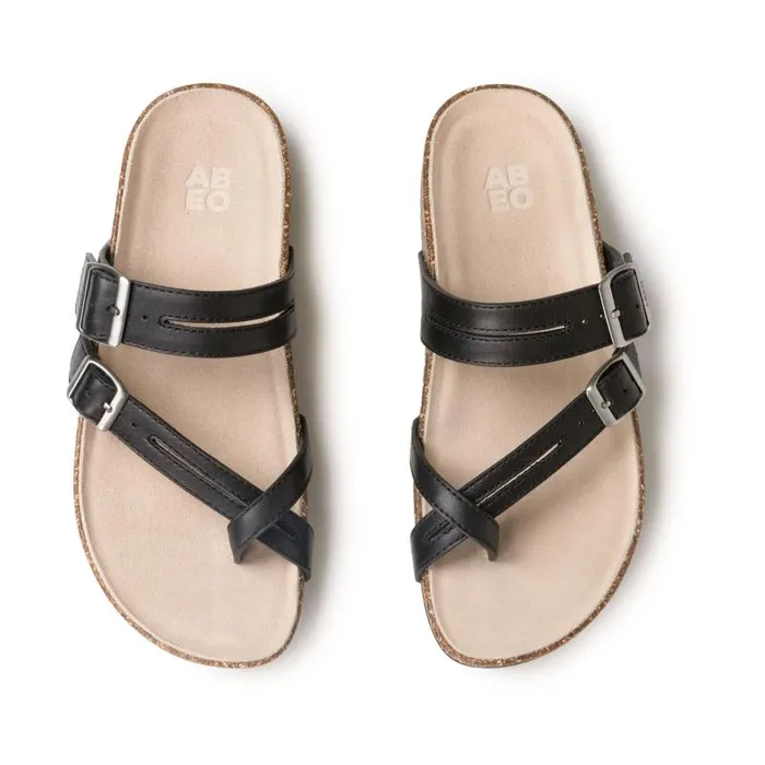 Lanai Thong Sandal Metatarsal Black Womens Abeo Sandals