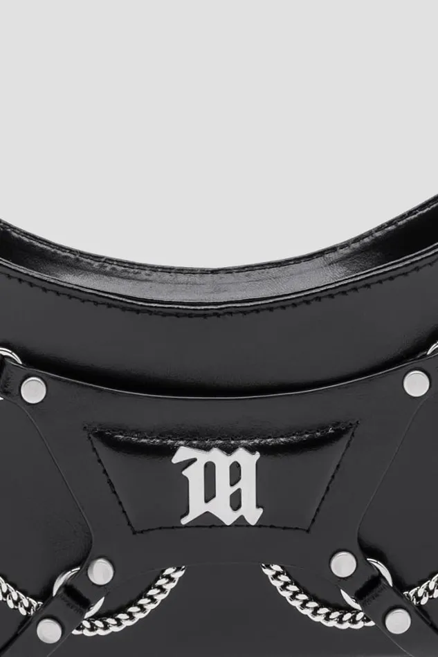 Leather Fetish Shoulder Bag Black Women MISBHV Bags