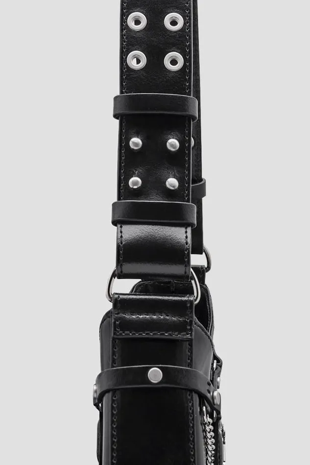 Leather Fetish Shoulder Bag Black Women MISBHV Bags