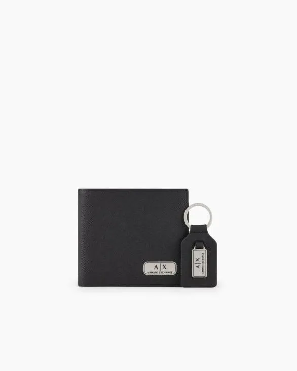 Leather Gift Set Black Men Armani Wallets And Small Leather Goods