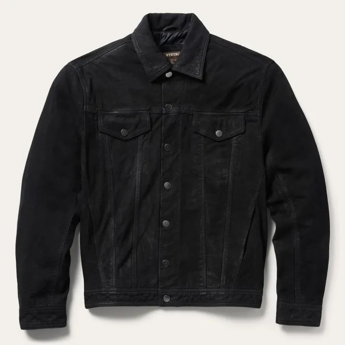 Leather Jean Jacket Black Men Stetson Jackets