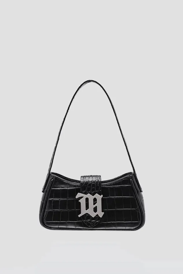 Leather Shoulder Bag Mini Croco Croco Black Women MISBHV Bags