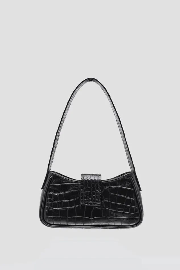Leather Shoulder Bag Mini Croco Croco Black Women MISBHV Bags