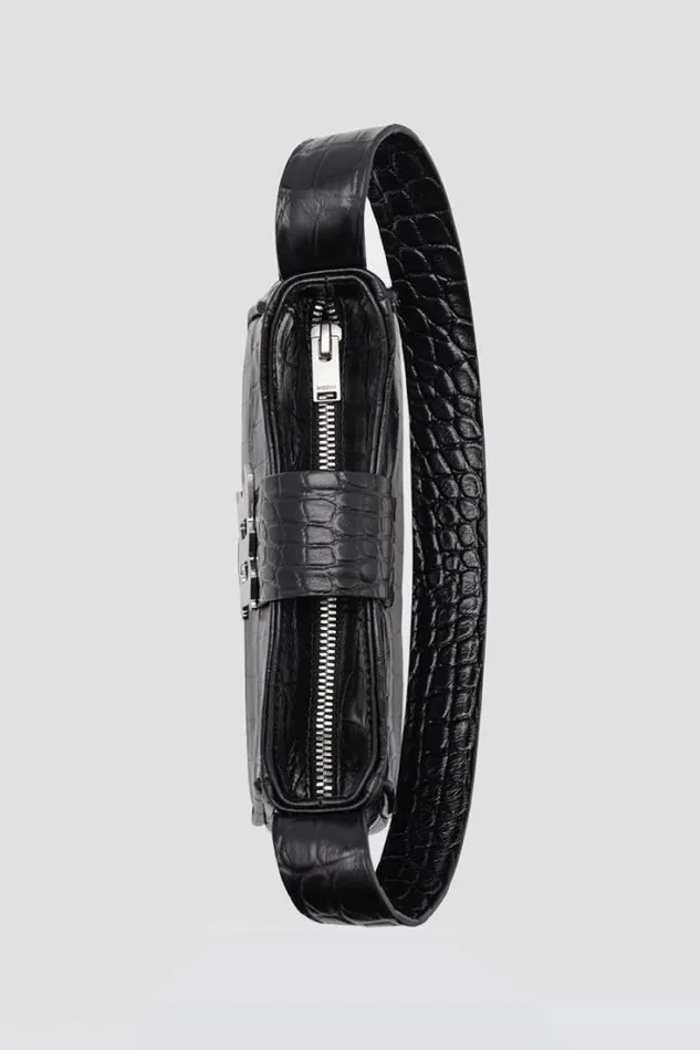 Leather Shoulder Bag Mini Croco Croco Black Women MISBHV Bags