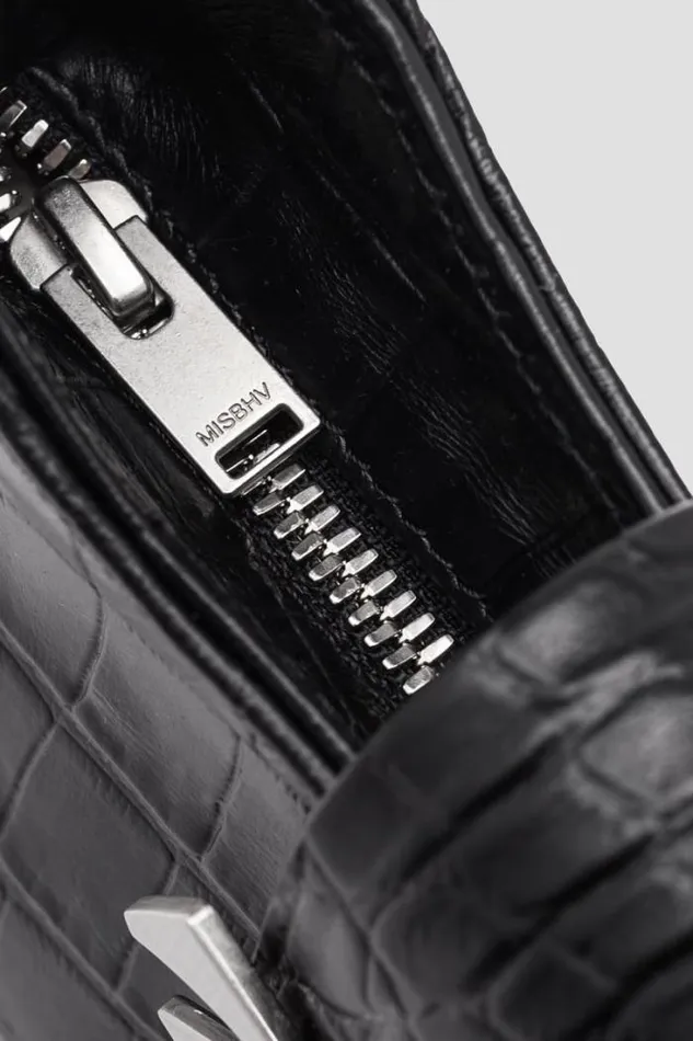 Leather Shoulder Bag Mini Croco Croco Black Women MISBHV Bags