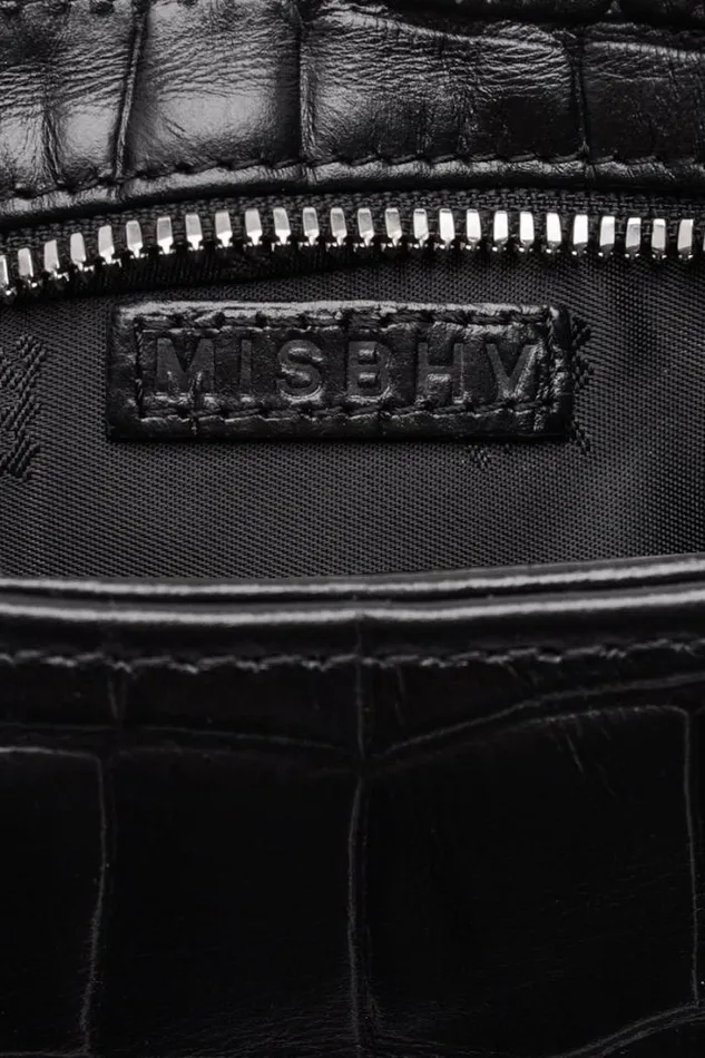 Leather Shoulder Bag Mini Croco Croco Black Women MISBHV Bags