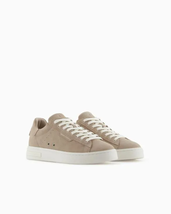 Leather Sneakers With Logo Brown Men Armani Sneakers Leather Sneakers With Logo Brown Men Armani Sneakers