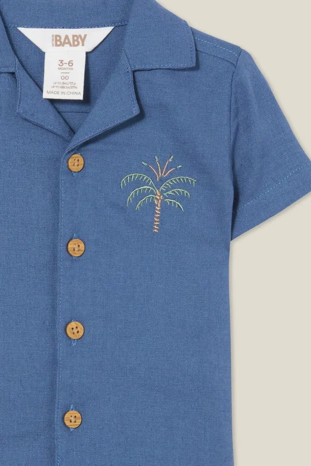 Leo Cuban Relaxed Shirt Petty Bluetropical Palm Tree Baby Cotton On Tops Jackets and Sweaters Leo Cuban Relaxed Shirt Petty Bluetropical Palm Tree Baby Cotton On Tops Jackets and Sweaters