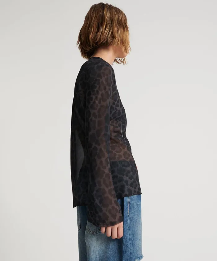 LEOPARD FANTASY CHIFFON LONGSLEEVE TOP Women One Teaspoon Tops LEOPARD FANTASY CHIFFON LONGSLEEVE TOP Women One Teaspoon Tops