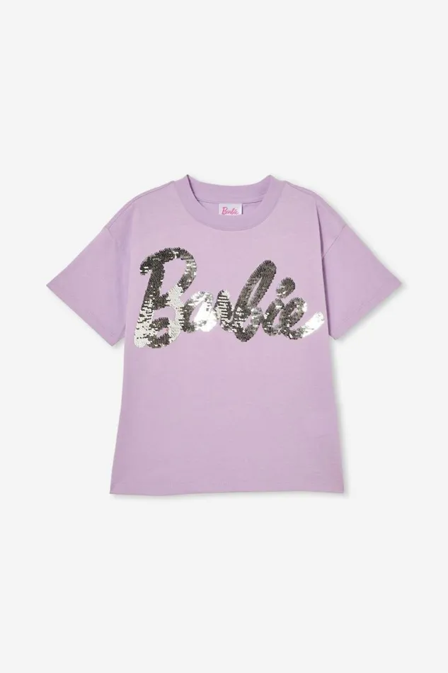 License Drop Shoulder Short Sleeve Tee Lcn Mat Barbie Sparkle Logolilac Drop Girls Cotton On Tops and TShirts License Drop Shoulder Short Sleeve Tee Lcn Mat Barbie Sparkle Logolilac Drop Girls Cotton On Tops and TShirts