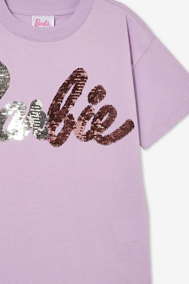 License Drop Shoulder Short Sleeve Tee Lcn Mat Barbie Sparkle Logolilac Drop Girls Cotton On Tops and TShirts License Drop Shoulder Short Sleeve Tee Lcn Mat Barbie Sparkle Logolilac Drop Girls Cotton On Tops and TShirts