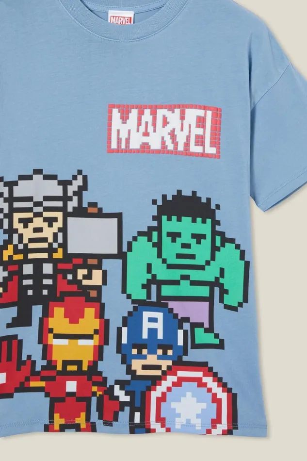 License Quinn Short Sleeve Tee Lcn Mar Dusty Bluemarvel Group BoysGirls Cotton On Tops and TShirts License Quinn Short Sleeve Tee Lcn Mar Dusty Bluemarvel Group BoysGirls Cotton On Tops and TShirts