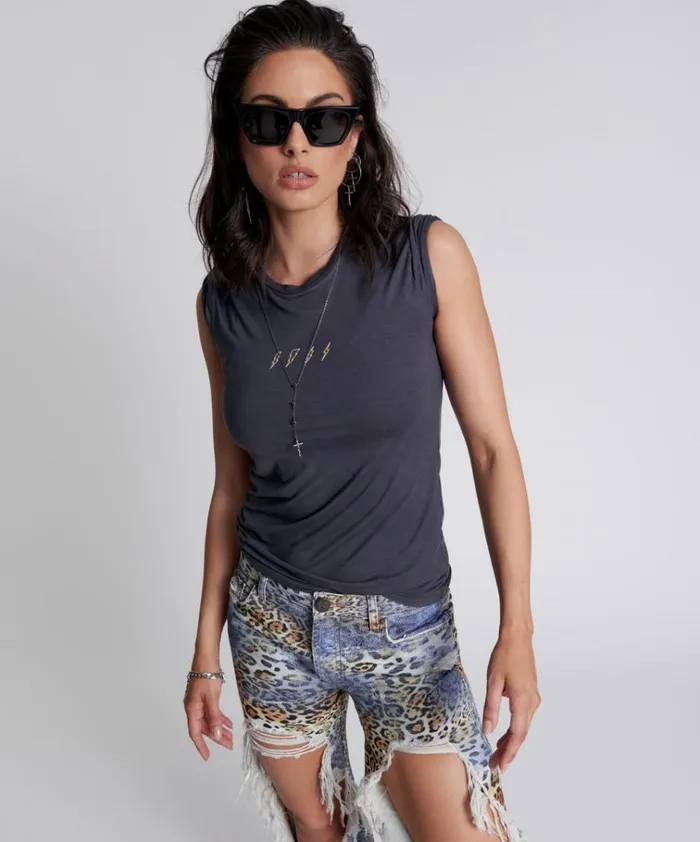 LIGHTNING BOLT FITTED TEE Women One Teaspoon Tees and Tanks LIGHTNING BOLT FITTED TEE Women One Teaspoon Tees and Tanks