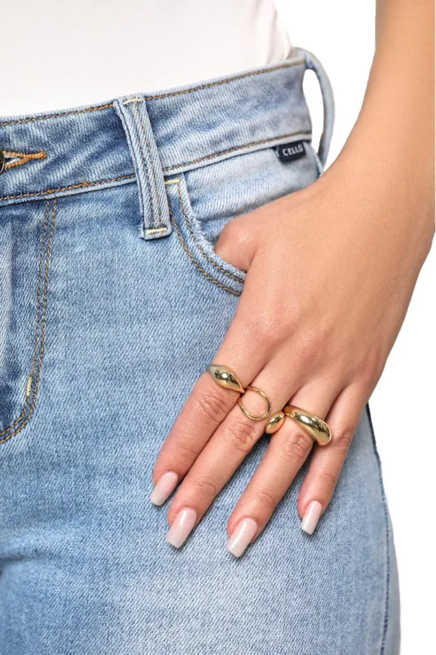 Lilly039s Kloset Jewelry Women Bubble 3 Ring Set Gold