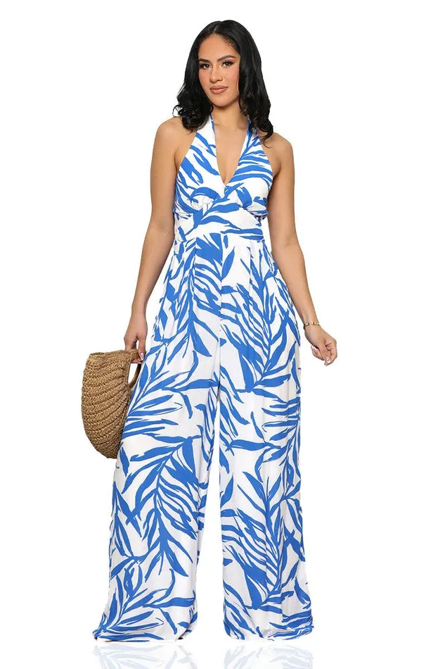 Lilly039s Kloset Jumpsuits and Rompers Women Take A Trip Halter Jumpsuit Blue MultiFINAL SALE Lilly039s Kloset Jumpsuits and Rompers Women Take A Trip Halter Jumpsuit Blue MultiFINAL SALE